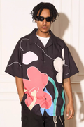 EMPTY REFERENCE Abstract Floral Short Sleeve Shirt