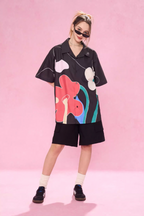 EMPTY REFERENCE Abstract Floral Short Sleeve Shirt