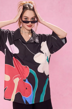 EMPTY REFERENCE Abstract Floral Short Sleeve Shirt