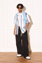 EMPTY REFERENCE Art Stripe Painting Short Sleeve Shirt