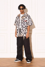 EMPTY REFERENCE Leopard Print Short Sleeved Shirt