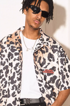 EMPTY REFERENCE Leopard Print Short Sleeved Shirt