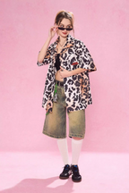 EMPTY REFERENCE Leopard Print Short Sleeved Shirt