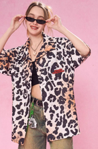 EMPTY REFERENCE Leopard Print Short Sleeved Shirt
