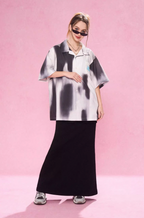 EMPTY REFERENCE Shadow Color Blocking Short Sleeve Shirt