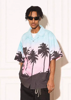 EMPTY REFERENCE Evening Coconut Silhouette Short Sleeve Shirt