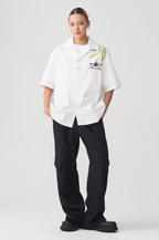Harsh and Cruel Floral Embroidery Knots Cuban Shirt