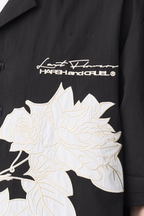 Harsh and Cruel Rose Patches Embroidered Cuban Shirt