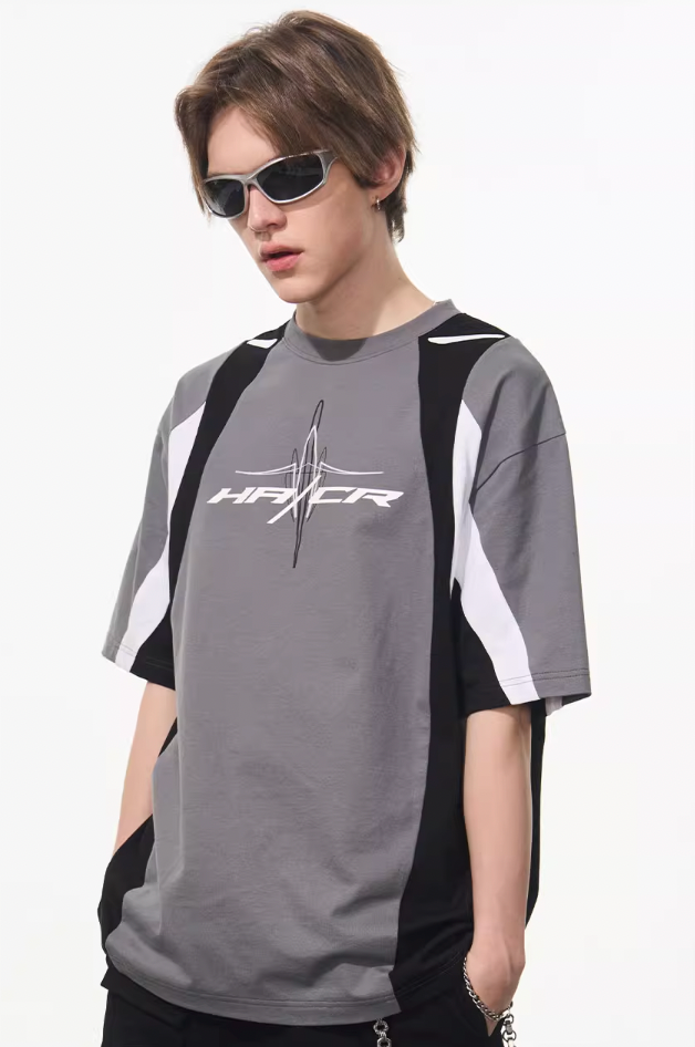 Harsh and Cruel Colorblock Racing Printed Tee