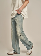 F3F Select Stonewashed Light Blue Holes Jeans