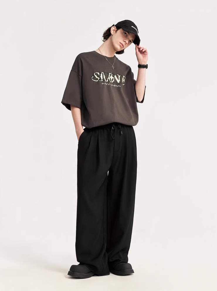 F3F Select Wide Leg Tuck Casual Suit Pants