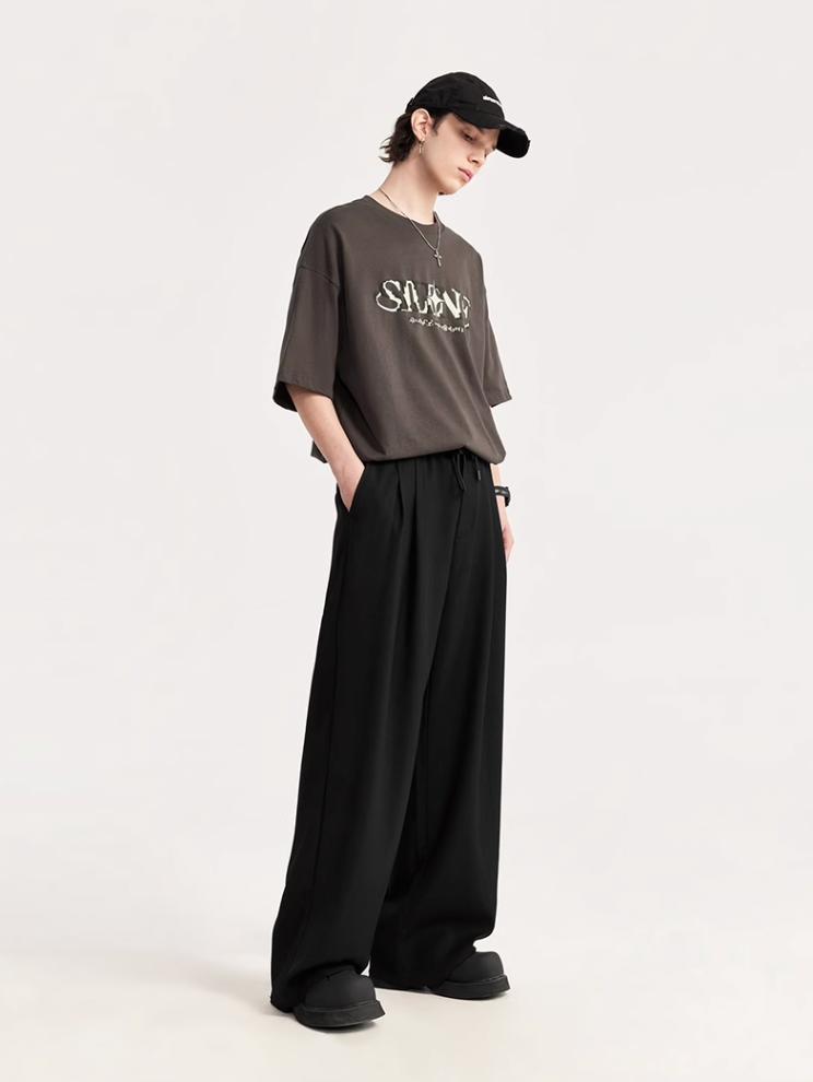 F3F Select Wide Leg Tuck Casual Suit Pants