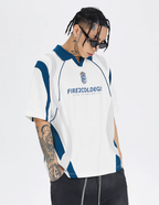 F2CE Deconstruction Contrast Color Uniform Polo Shirt