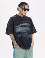 F2CE Washing Old Vintage Face Printed Tee