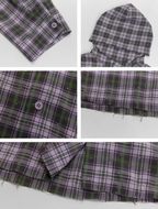JHYQ Plaid Hot Diamond Hooded Long Sleeved Shirt