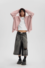 JHYQ Plaid Hot Diamond Hooded Long Sleeved Shirt