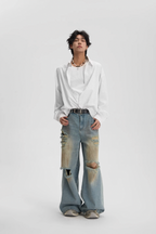 JHYQ Hot Diamond Striped Long Sleeved Shirt