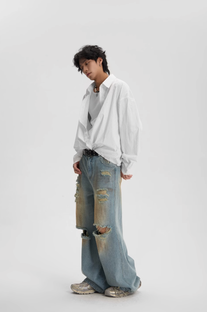 JHYQ Hot Diamond Striped Long Sleeved Shirt