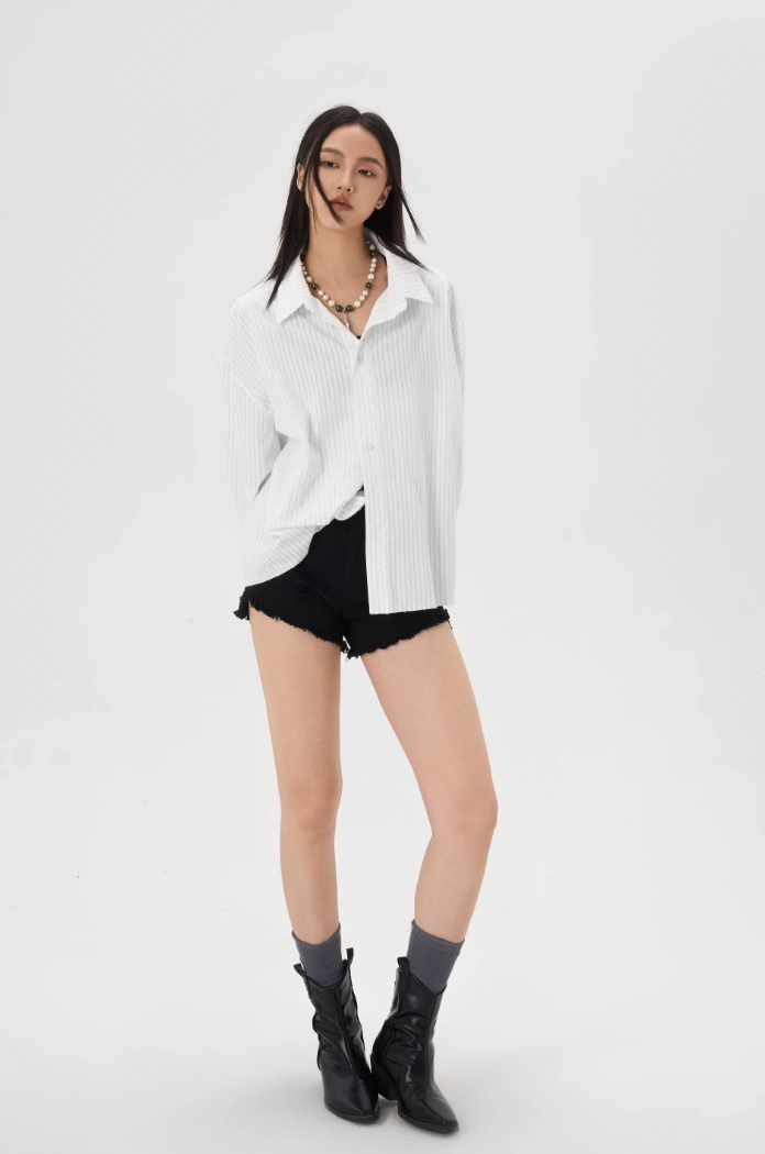 JHYQ Hot Diamond Striped Long Sleeved Shirt