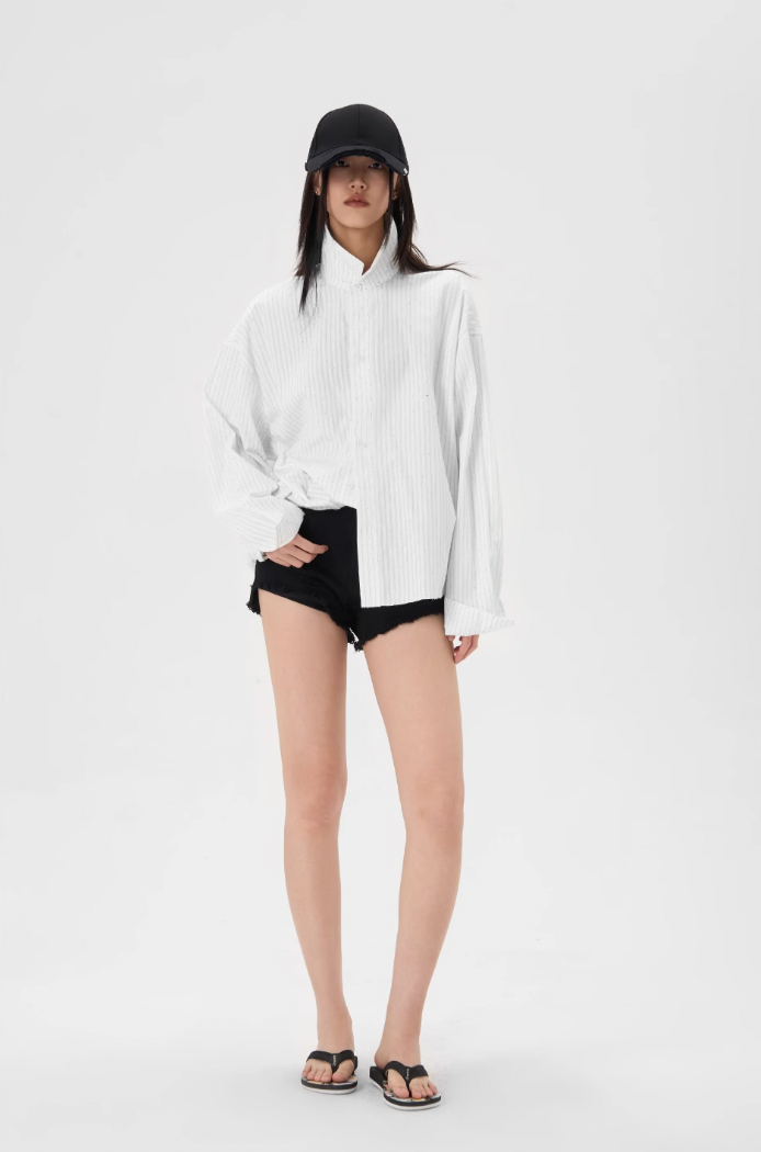 JHYQ Hot Diamond Striped Long Sleeved Shirt