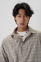 JHYQ Plaid Hot Diamond Pullover Short Sleeve Shirt