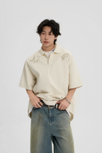 JHYQ Beaded Embroidery Short Sleeved Polo