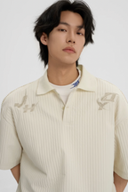 JHYQ Beaded Embroidery Short Sleeved Polo