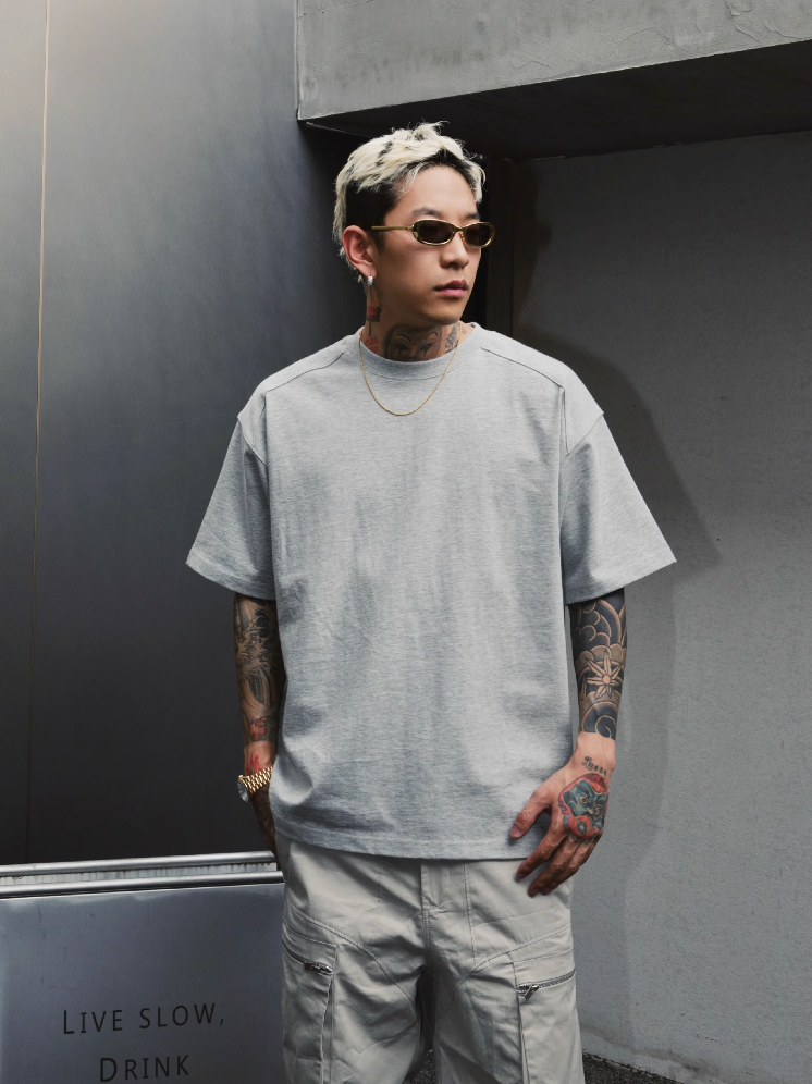 S45 Shoulder Small Embroidered Logo Tee