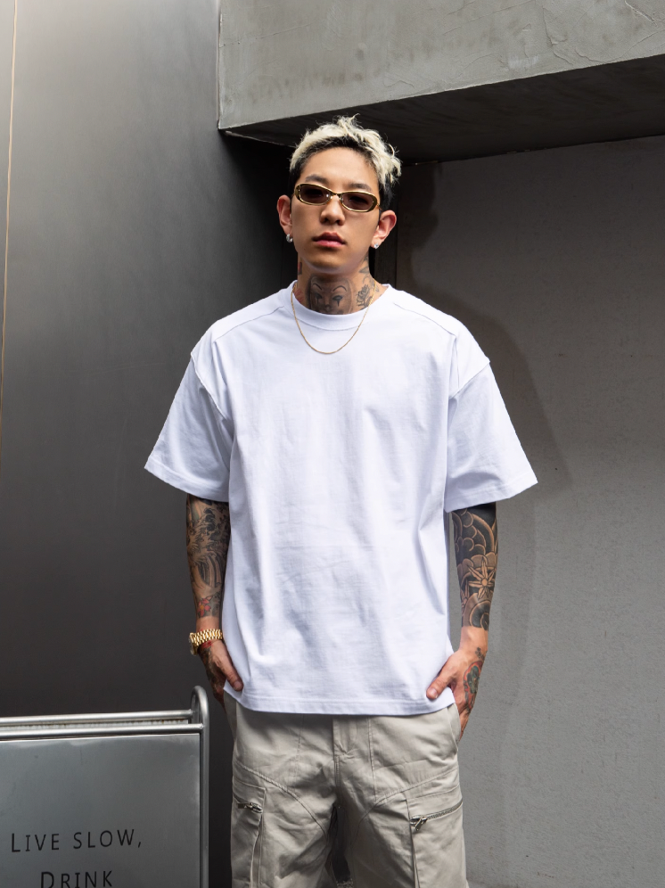 S45 Shoulder Small Embroidered Logo Tee