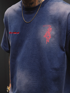 S45 Plaid Patchwork Washed Embroidered Logo Tee