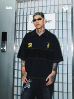 S45 War Horse Flocking Stitching 3D Embroidery Polo