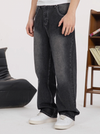 S45 White Embroidered Washed Old Jeans