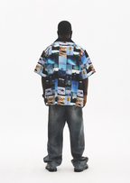 UNTILWERICH Cuban Collar UFO Short Sleeve Shirt