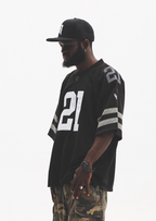 UNTILWERICH Mesh Quilting Embroidered Hockey Jersey