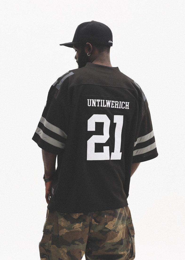UNTILWERICH Mesh Quilting Embroidered Hockey Jersey