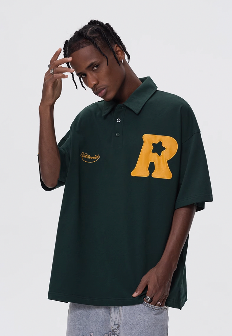 UNTILWERICH R Star Embroidery Short Sleeve Polo