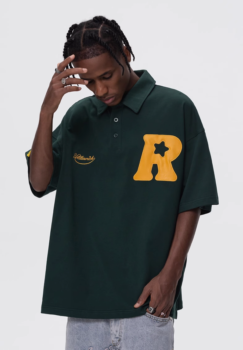 UNTILWERICH R Star Embroidery Short Sleeve Polo