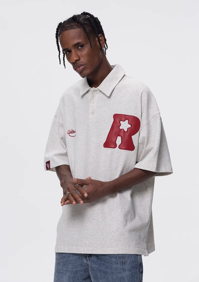 UNTILWERICH R Star Embroidery Short Sleeve Polo