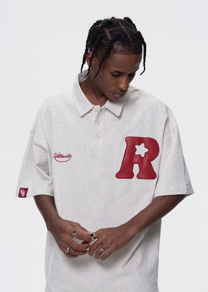 UNTILWERICH R Star Embroidery Short Sleeve Polo