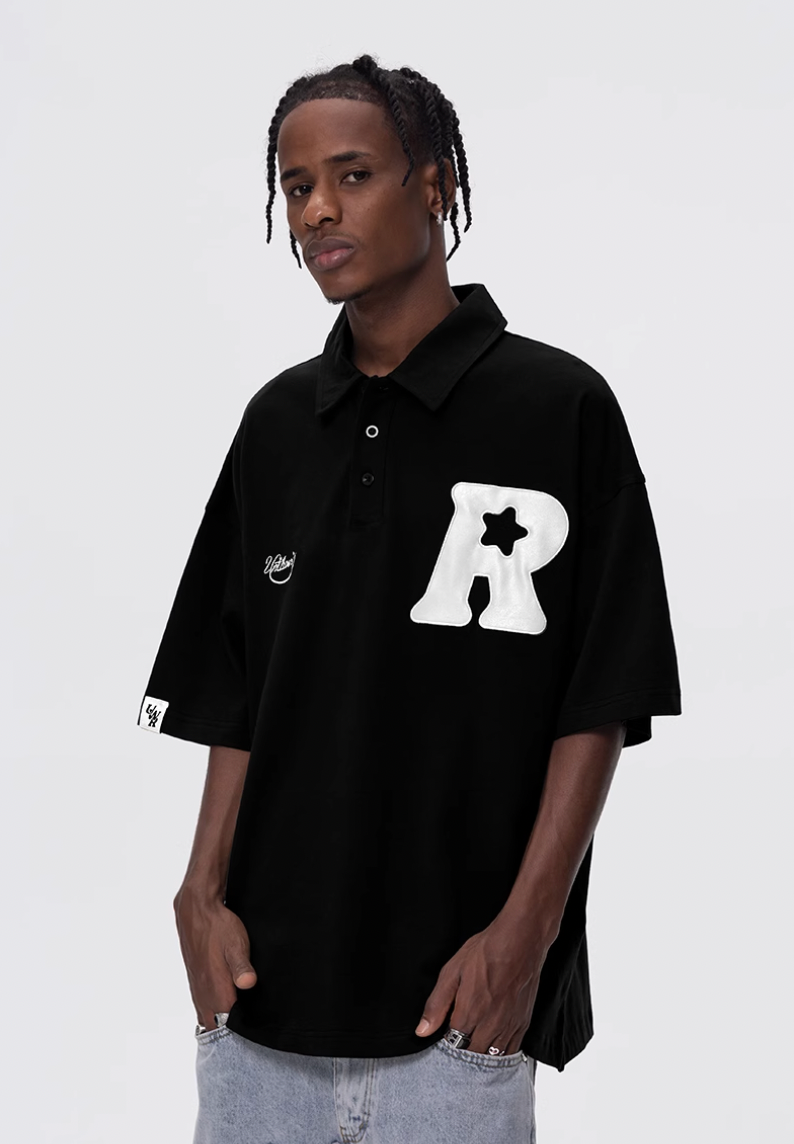 UNTILWERICH R Star Embroidery Short Sleeve Polo