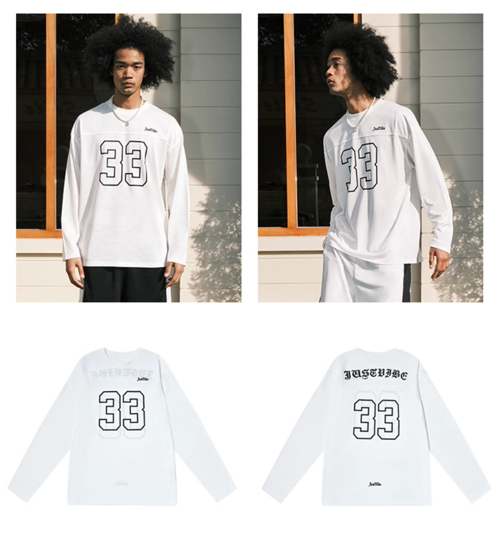JUST VIBE 33 Numbering Printed Mesh Hockey Jersey