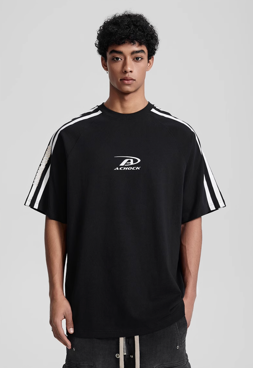 Achock Stripes Logo Printed Tee