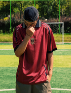 ORANGEDRAGON ODFC Striped Embroidered Soccer Jersey Uniform Polo Shirt