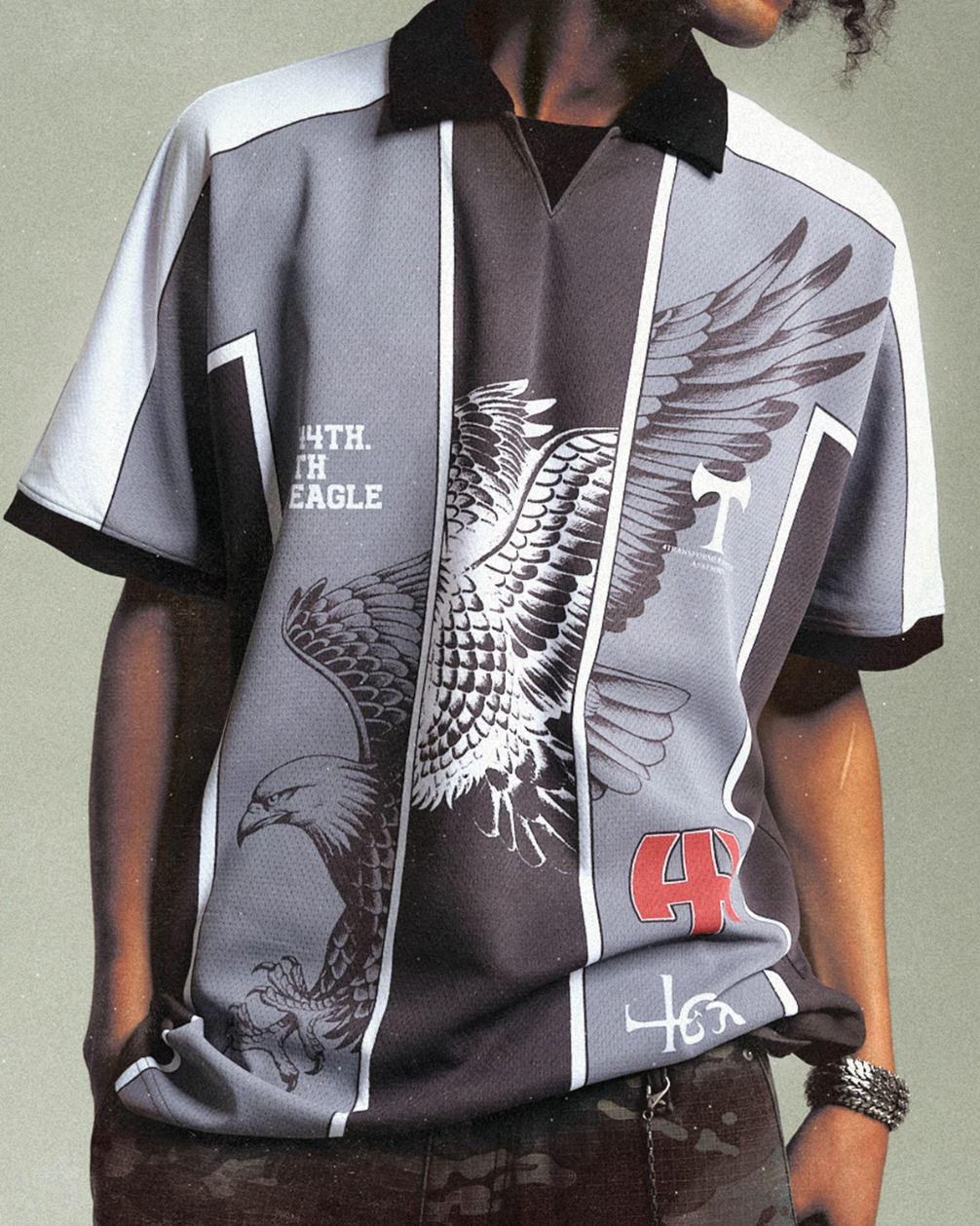 4TRA Contrast Color Printed Soccer Jersey Polo
