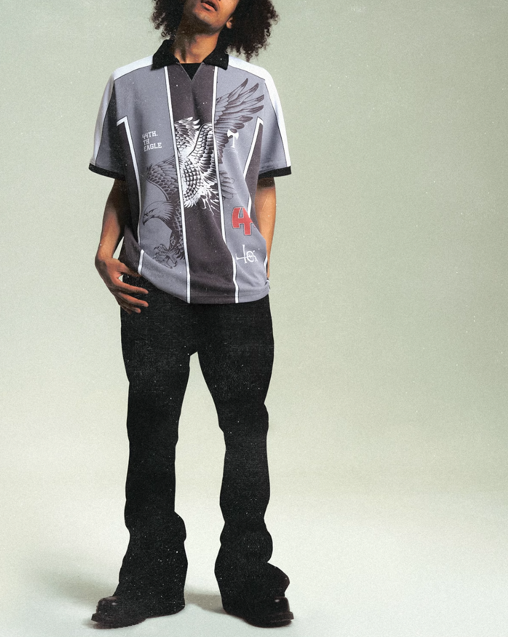 4TRA Contrast Color Printed Soccer Jersey Polo