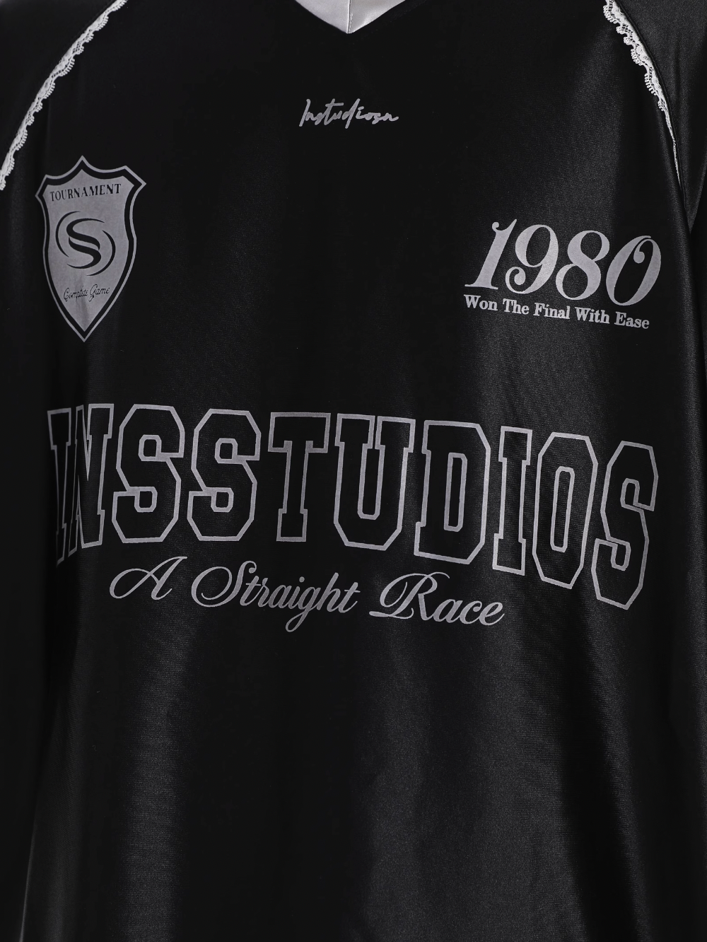 INSstudios Lace Letters Logo Soccer Jersey