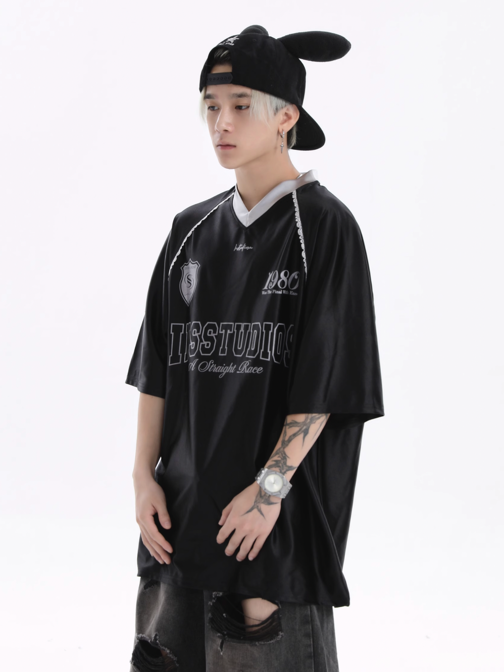 INSstudios Lace Letters Logo Soccer Jersey