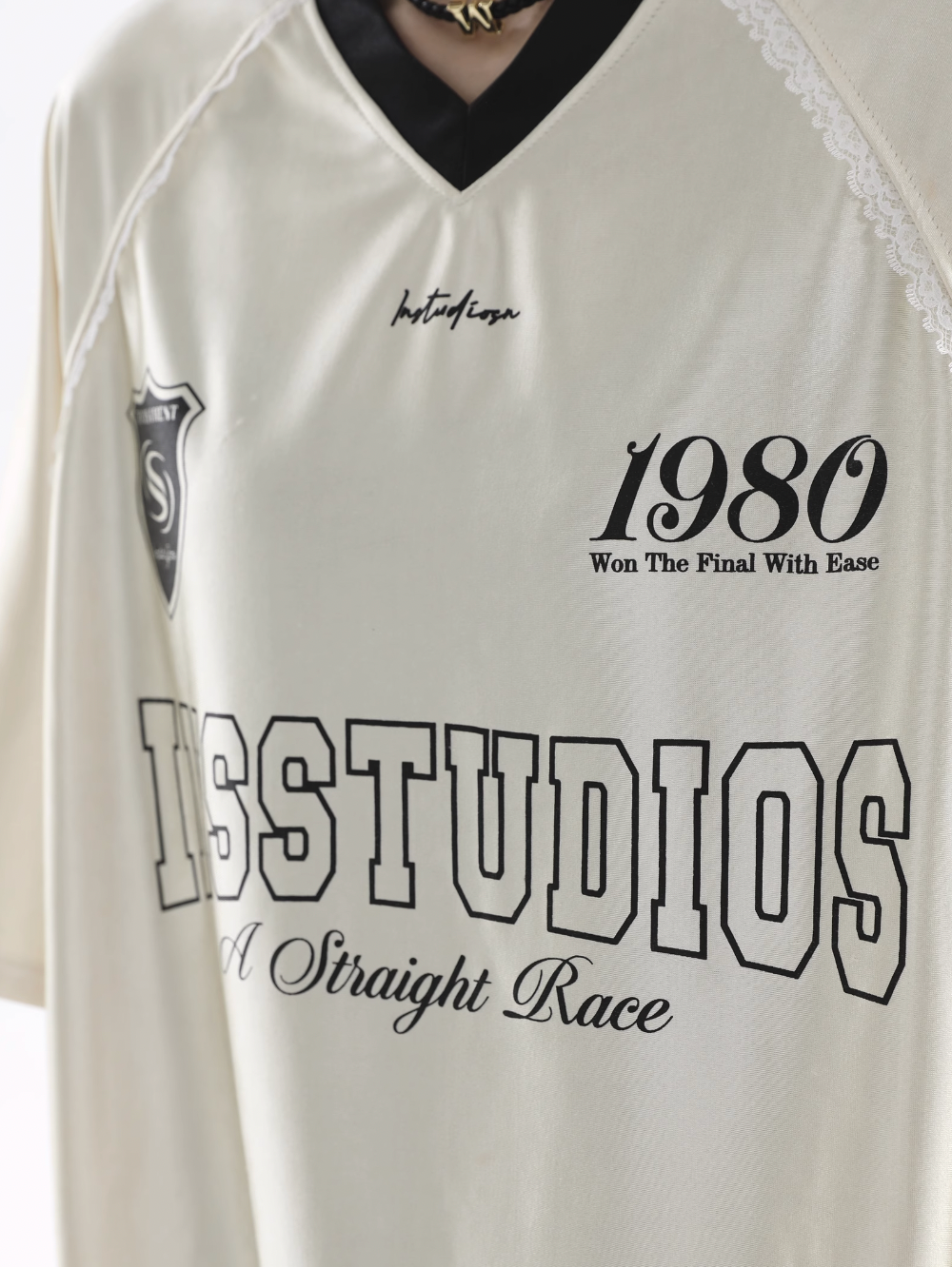 INSstudios Lace Letters Logo Soccer Jersey