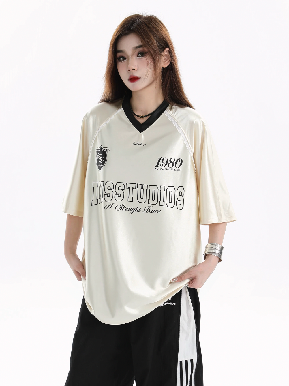 INSstudios Lace Letters Logo Soccer Jersey