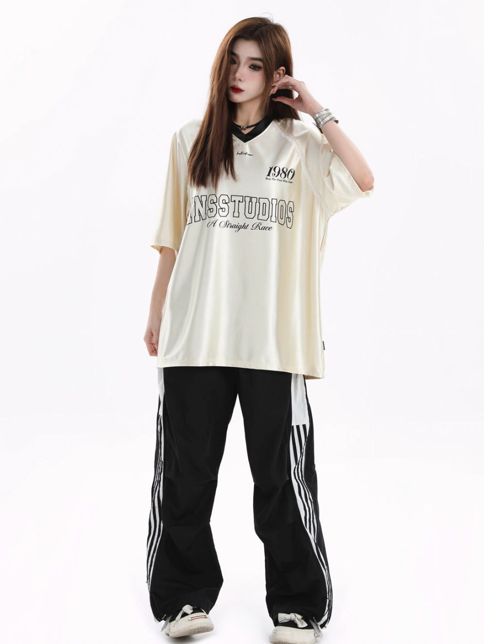 INSstudios Lace Letters Logo Soccer Jersey